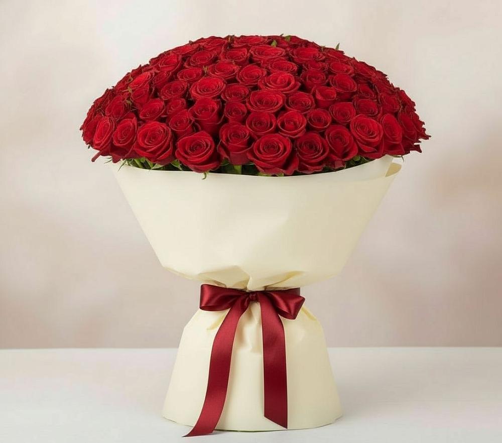 Букет 101 Красная роза Милано в Красном Балтийце