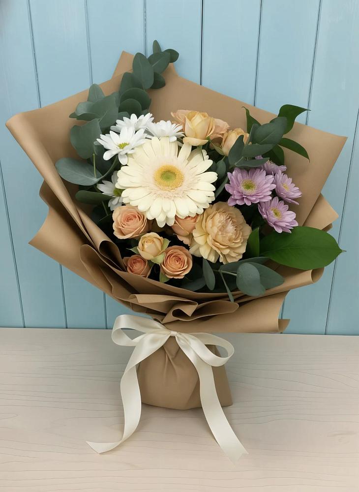 Букет цветов из: Герберы и Хризантемы в Красном Балтийце
