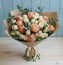 Букет цветов из:  Альстромерии и Розы #REPLACE_PRED# Красном Балтийце