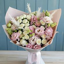 Букет цветов из:  Альстромерии и Розы #REPLACE_PRED# Красном Балтийце